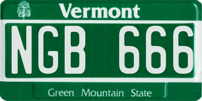 VT license plate NGB666