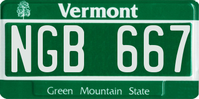 VT license plate NGB667