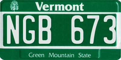 VT license plate NGB673