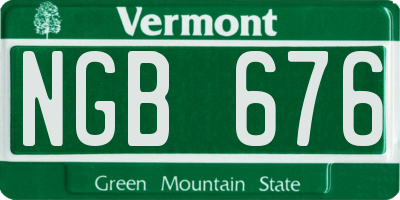 VT license plate NGB676
