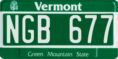 VT license plate NGB677