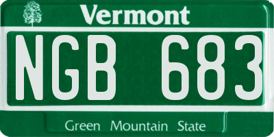 VT license plate NGB683