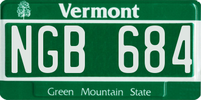 VT license plate NGB684