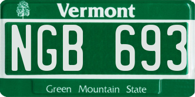 VT license plate NGB693