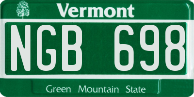 VT license plate NGB698