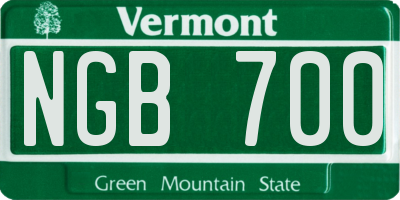 VT license plate NGB700