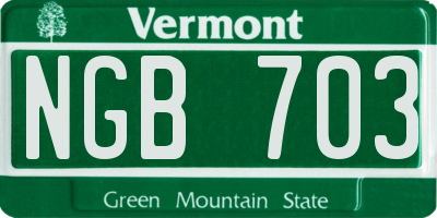 VT license plate NGB703