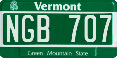 VT license plate NGB707