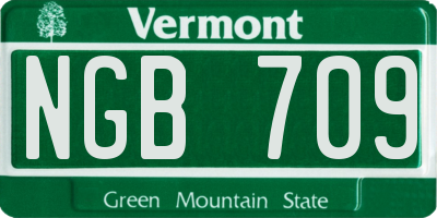 VT license plate NGB709