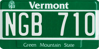 VT license plate NGB710