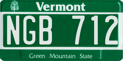 VT license plate NGB712