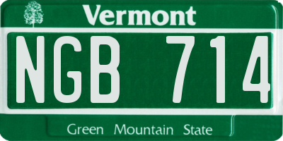 VT license plate NGB714