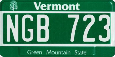 VT license plate NGB723