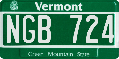 VT license plate NGB724