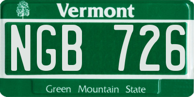 VT license plate NGB726