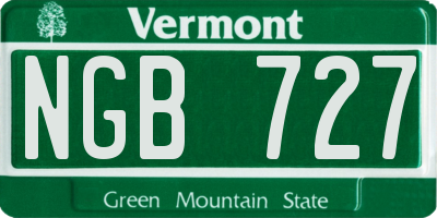 VT license plate NGB727