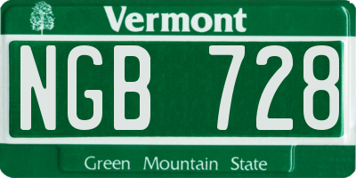 VT license plate NGB728