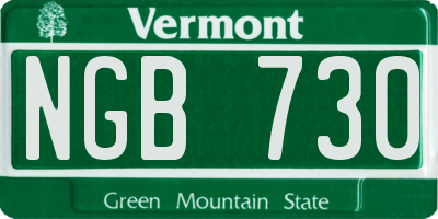 VT license plate NGB730