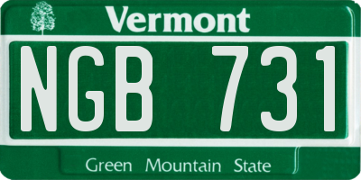 VT license plate NGB731