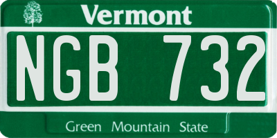 VT license plate NGB732