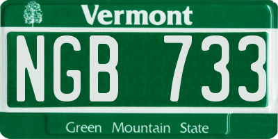 VT license plate NGB733