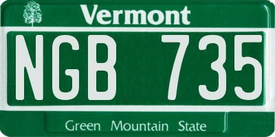 VT license plate NGB735