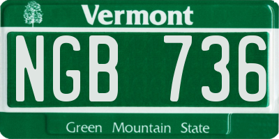 VT license plate NGB736