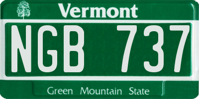 VT license plate NGB737