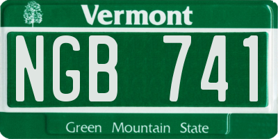 VT license plate NGB741