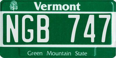 VT license plate NGB747