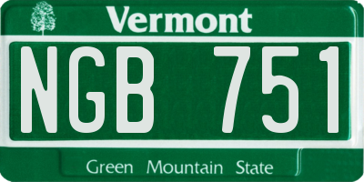 VT license plate NGB751