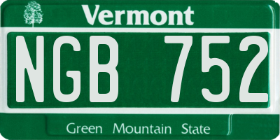VT license plate NGB752