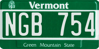 VT license plate NGB754