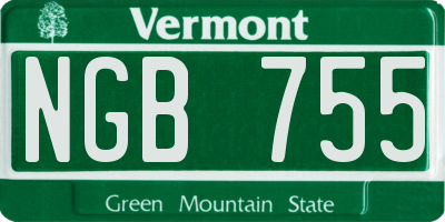 VT license plate NGB755