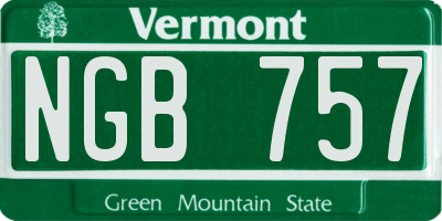 VT license plate NGB757