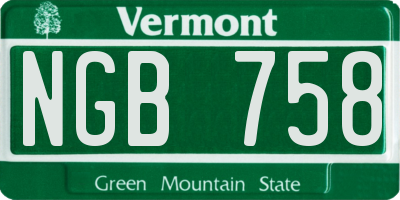 VT license plate NGB758