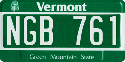 VT license plate NGB761
