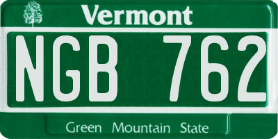 VT license plate NGB762