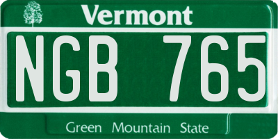 VT license plate NGB765