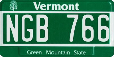 VT license plate NGB766