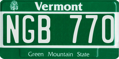 VT license plate NGB770