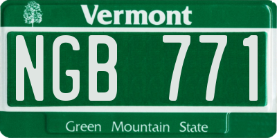 VT license plate NGB771