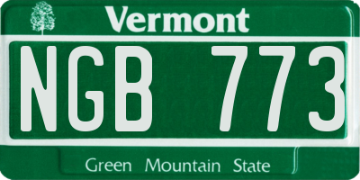 VT license plate NGB773