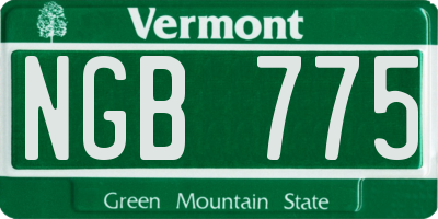 VT license plate NGB775