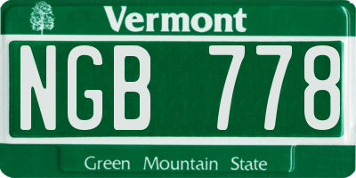 VT license plate NGB778
