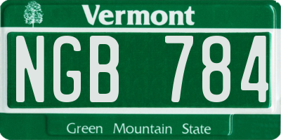 VT license plate NGB784