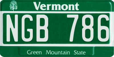 VT license plate NGB786