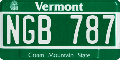 VT license plate NGB787