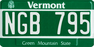 VT license plate NGB795
