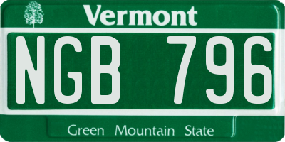 VT license plate NGB796